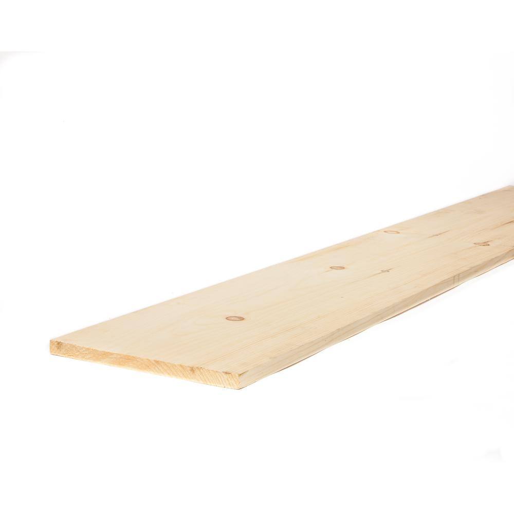 1 in. x 12 in. x 8 ft. Premium Kiln-Dried Square Edge Whitewood Common Softwood Board 458538