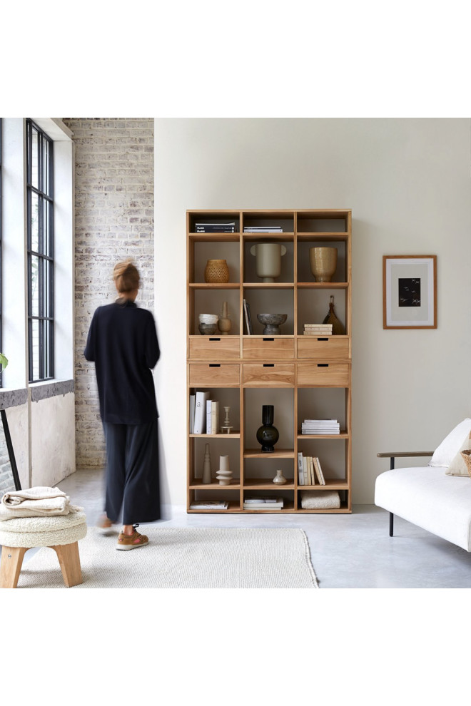 Solid Teak Bookcase  Tikamoon Miho   Transitional   Bookcases   by Oroa   Distinctive Furniture  Houzz