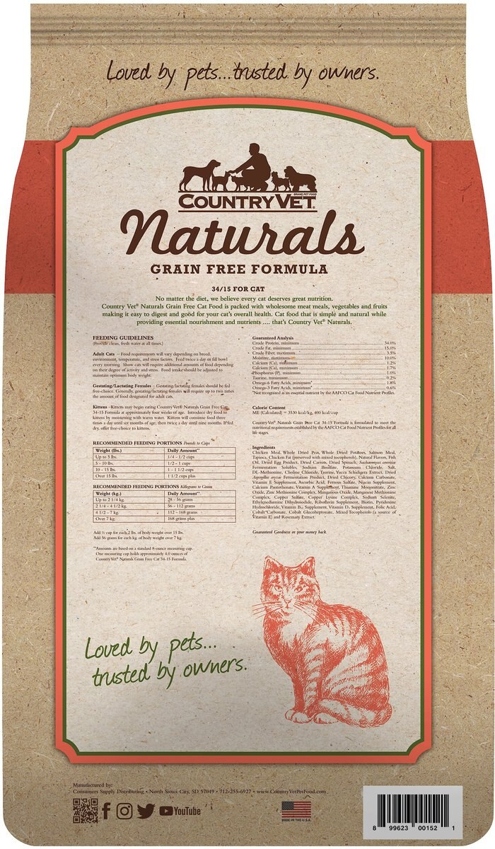 Country Vet Naturals 34-15 Grain-Free Cat Food