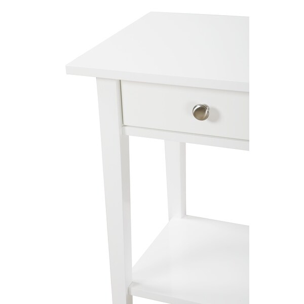 LYKE Home Open Shelf White Nightstand - - 27509606