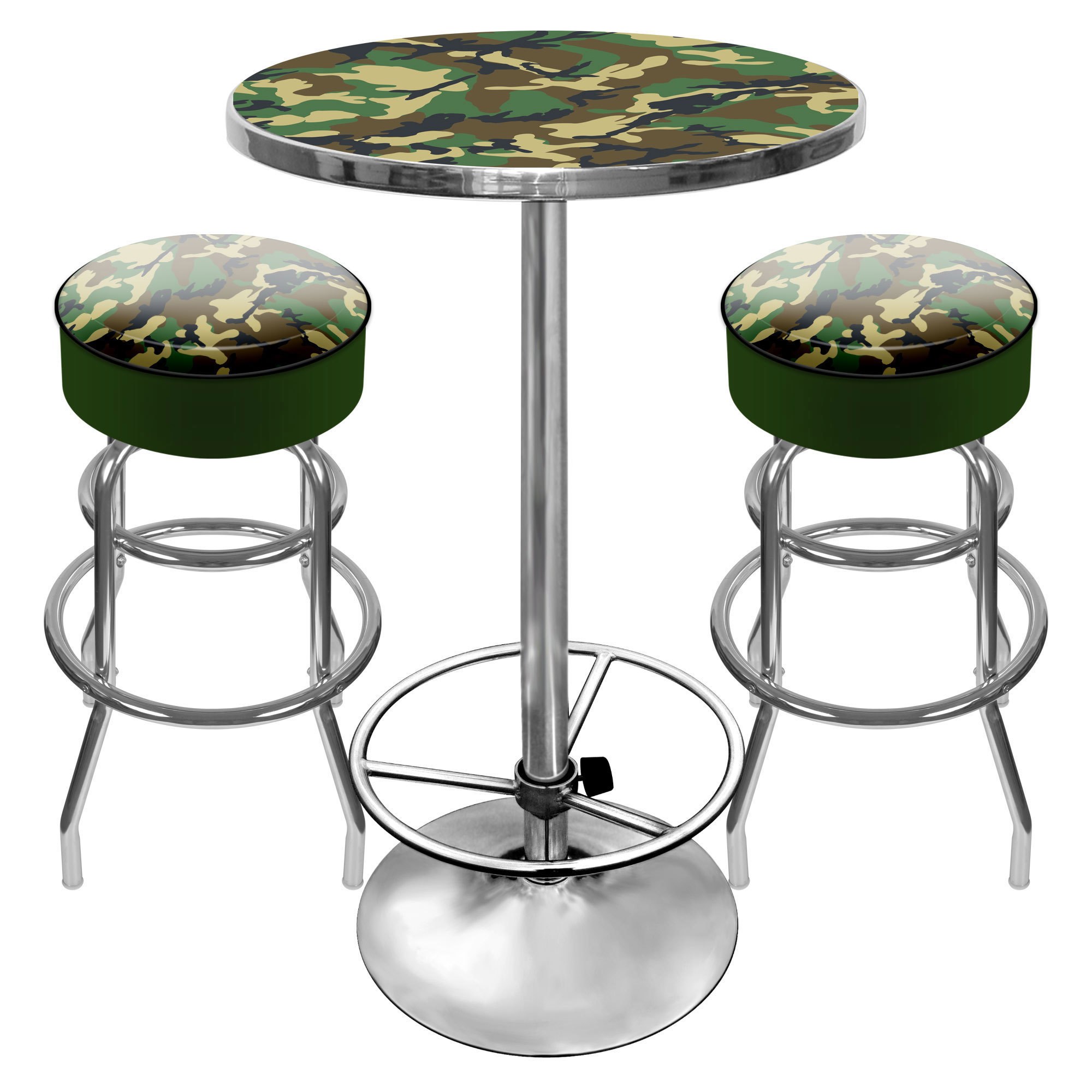 Hunt Camo Gameroom Combo - 2 Bar Stools and Table