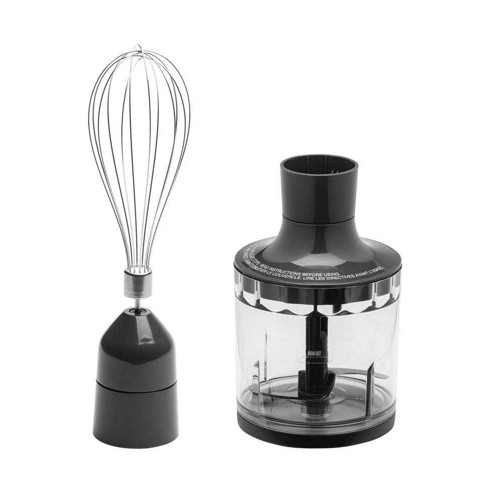 GE 2-Speed Stainless Steel Immersion Hand Blender with Whisk Blending and Chopping Jar Attachments G8H1AASSPSS