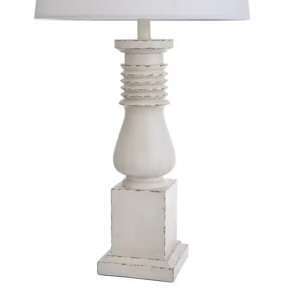 StyleCraft Old White Istress Turned Style Table Lamp