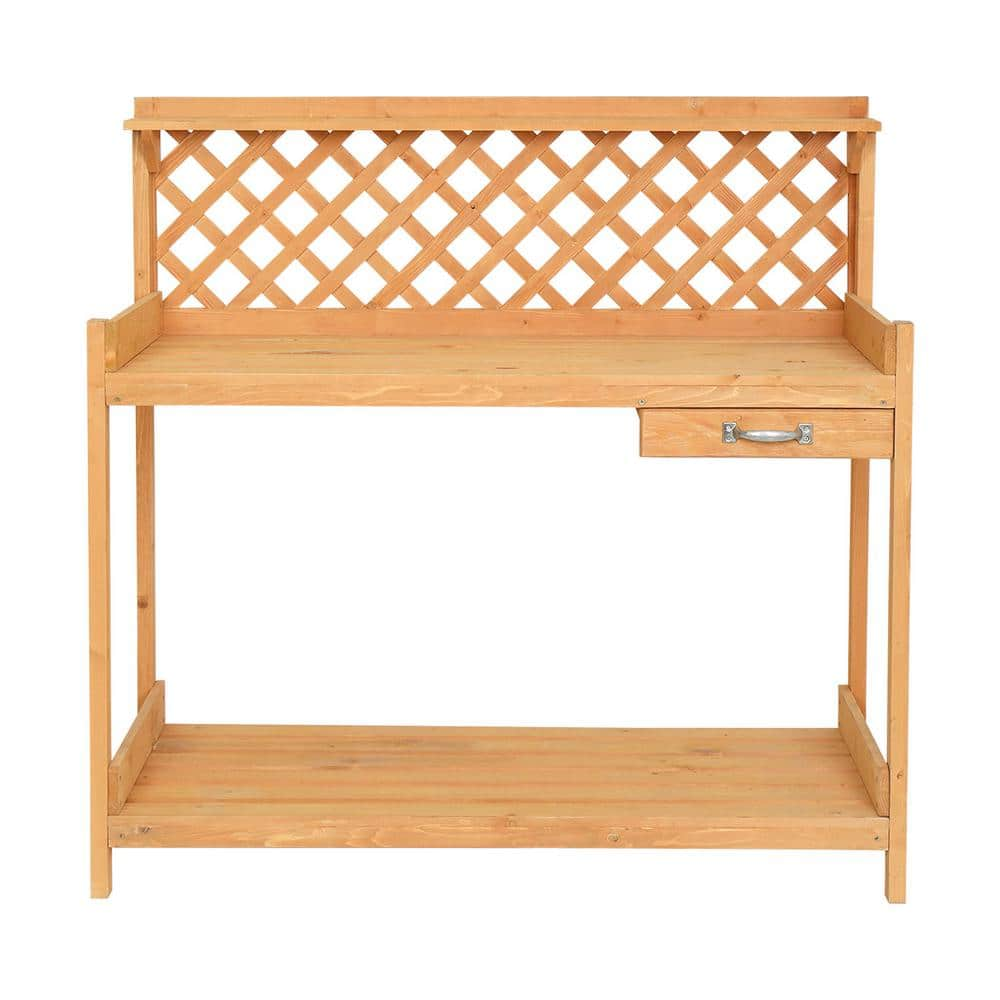 Karl home 44 in. x 19.8 in. x 45 in. Garden Work Potting Bench with Drawer 836523940277