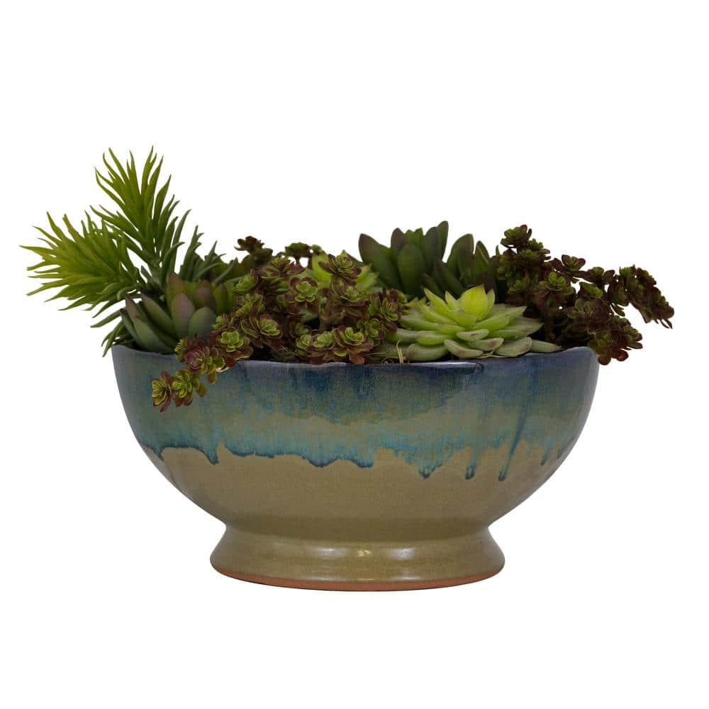 Trendspot 12 in. Dia Caspian Multi-Color Ceramic Bowl Planter CR10775-12C