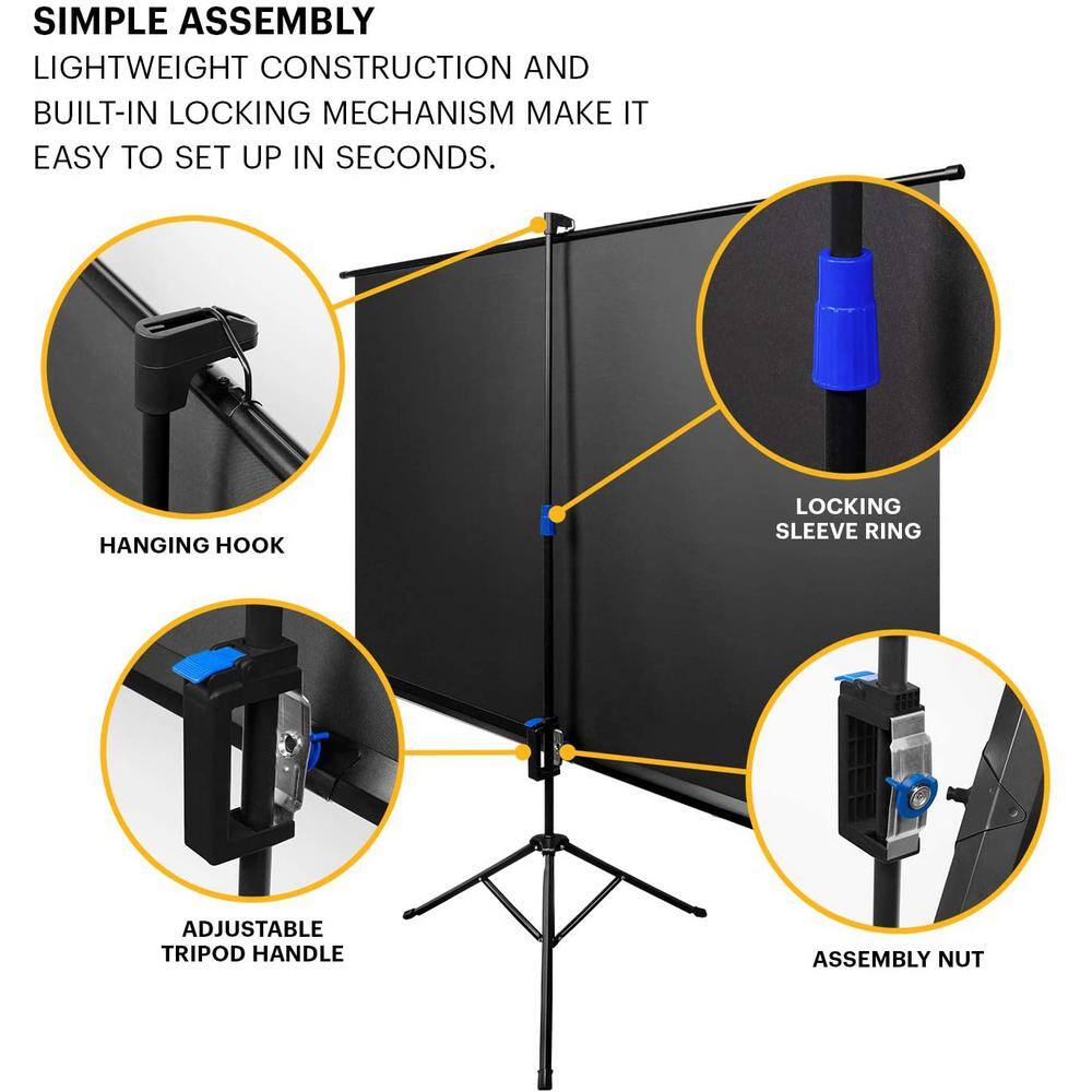 Kodak 100 in. Projector Screen Portable Projector Screen and Stand with Carry Bag RODPJSTS100.16