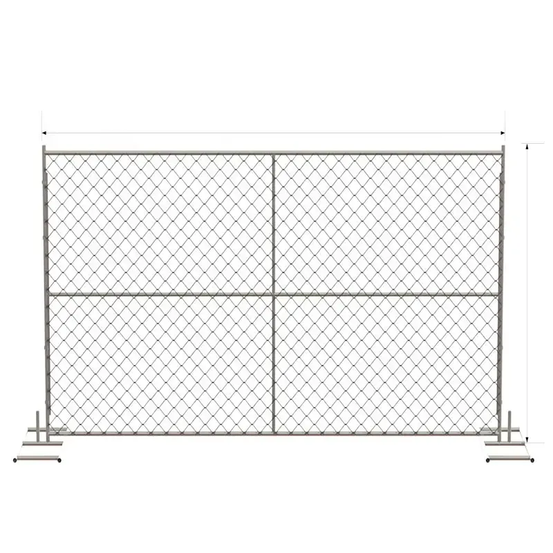 Factory Supply High Quality 4mm Wire Powder Coated Outdoor Temporary Chain Link Fence