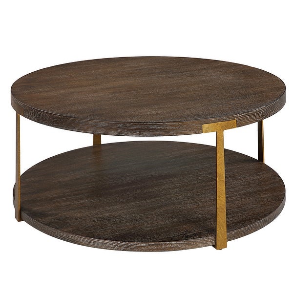 Uttermost Palisade Round Wood Coffee Table - 40 W X 17 H X 40 D (in)