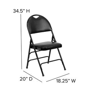 Flash Furniture Black VinylBlack Frame Metal Folding Chair (4-Pack) CGA-HF-15305-BL-HD