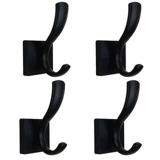 Dracelo Wall Mounted Bathroom Black Hand Towel Robe Hooks 4 Pack B0B8C696MS