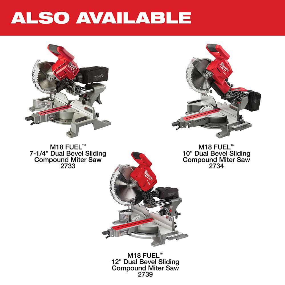 MW M18 FUEL 7-1/4 in. Dual Bevel Sliding Compound Miter Saw Bare Tool 2733-20 from MW