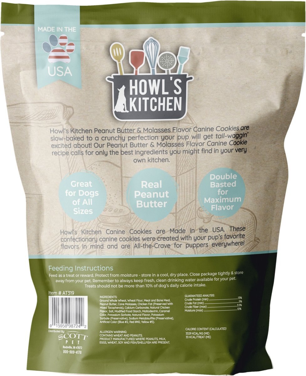 Howl's Kitchen Canine Cookies Peanut Butter and Molasses Flavor Dog Treats