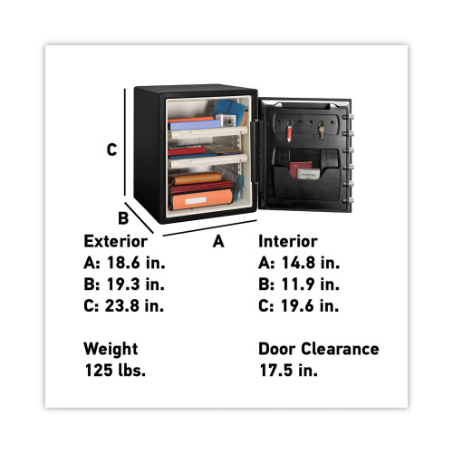 SentrySafe Fire-Safe with Digital Keypad Access， 2 cu ft， 18.67w x 19.38d x 23.88h， Black (SFW205EVB)