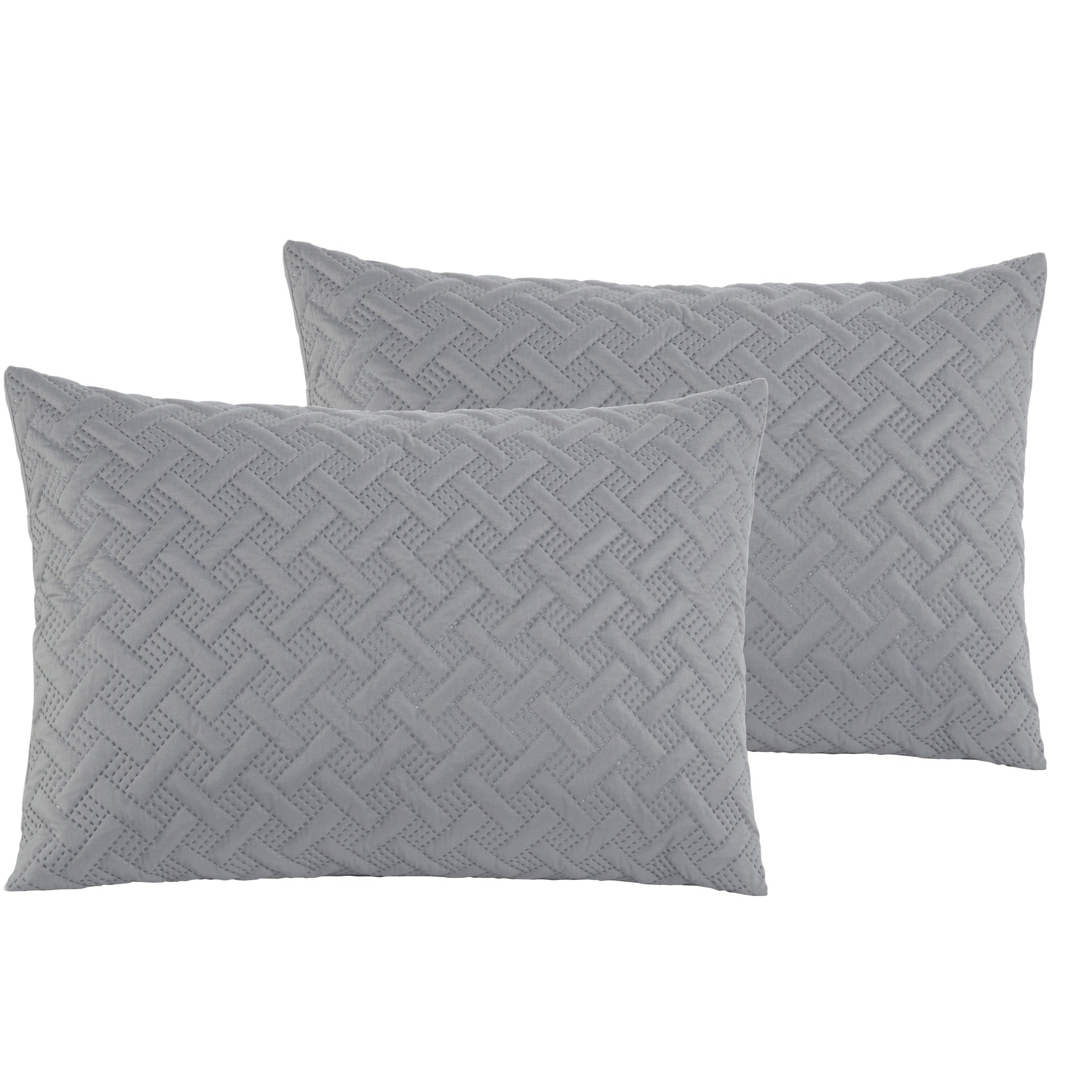 VCNY Home Nina II 3-Piece Grey Geometric Polyester Comforter Set， Full/Queen