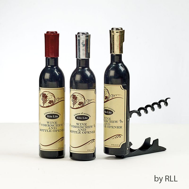 4.5 Black Gunmetal Bottle Shape Wine Corkscrew Bottle Opener