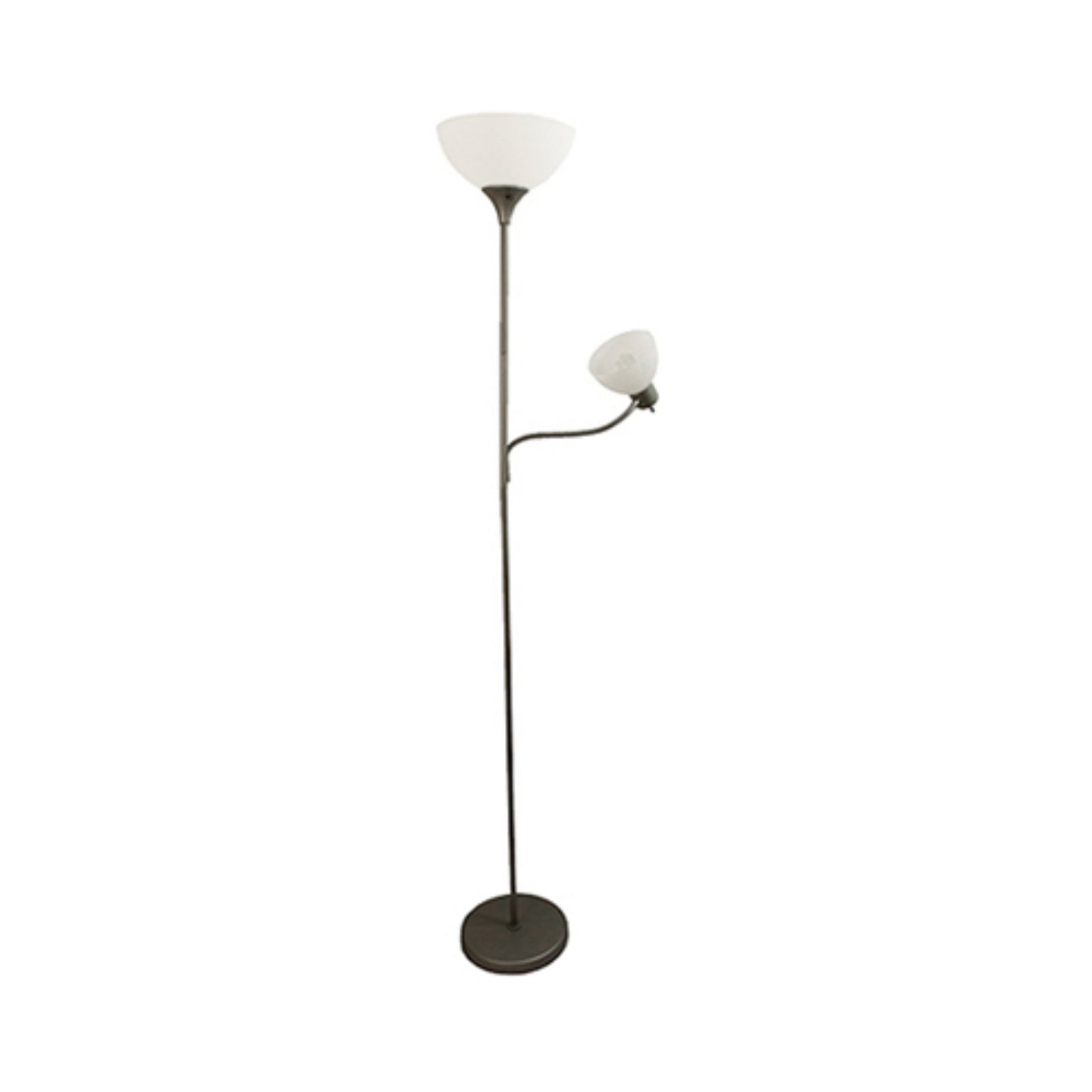 Simple Designs Floor Lamp with Reading Light  - Silver