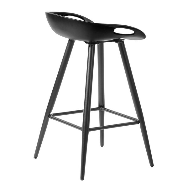 Homy Casa 24'' Plastic Seat Counter Bar Stools (Set of 2)