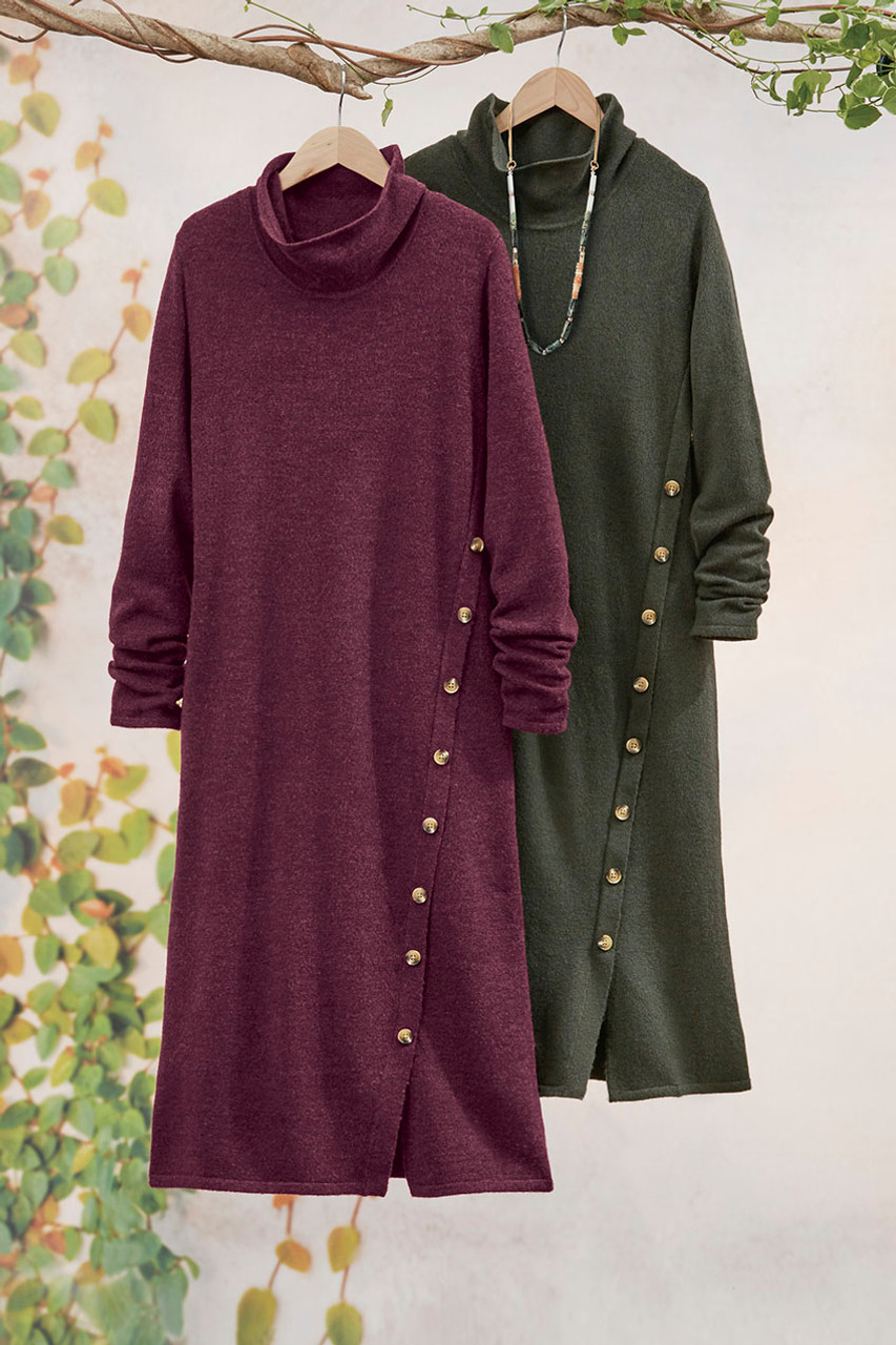 All Buttoned Up Knit Dress