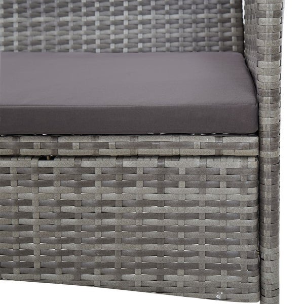 4 Piece Patio Lounge Set With Cushions Poly Rattan Gray - Overstock - 36363663