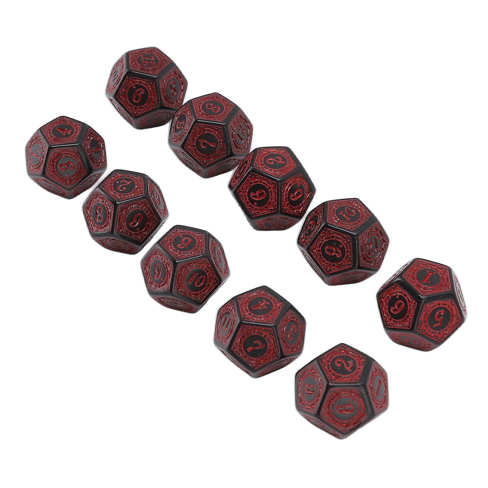 10 Pcs Polyhedral Dice Acrylic Table Game Dice Multipurpose for Board Role Playing Games 12 Side