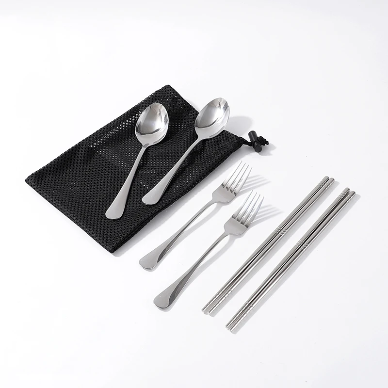 Stainless Steel Travel Camping camping utensils cutlery set Outdoor travel camping utensils Chopsticks Spoon Fork Set