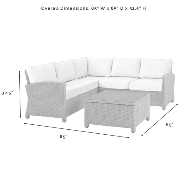 Bradenton 4Pc Outdoor Sectional Set - Sunbrella