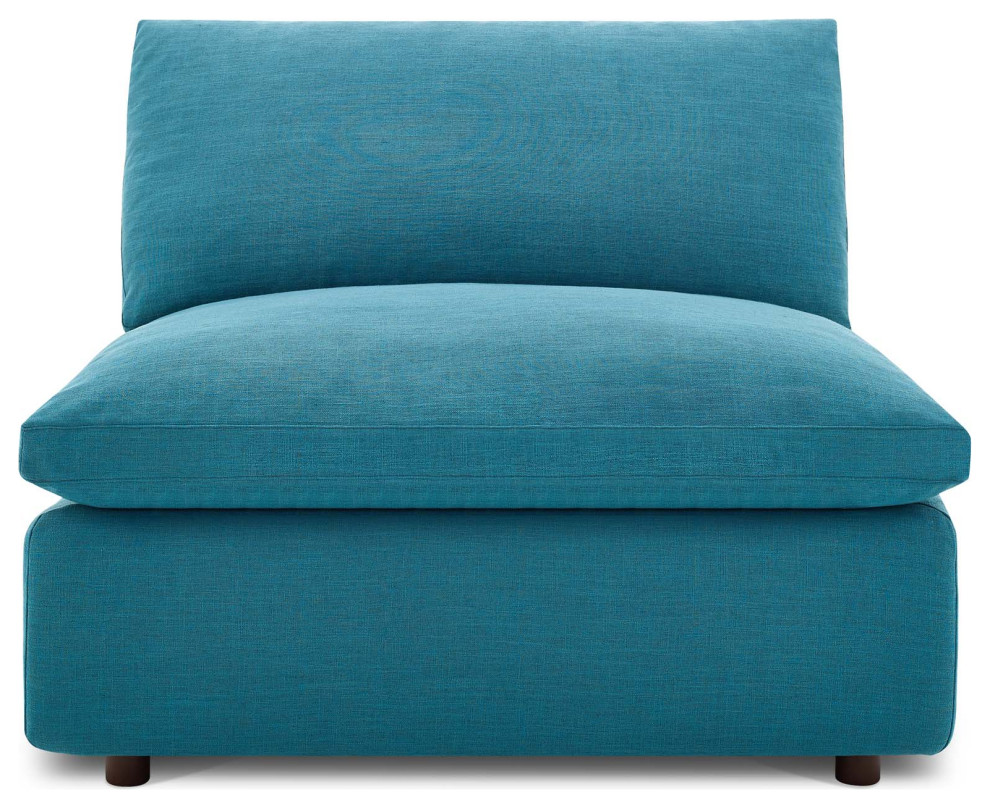 Teal Commix Down Filled Overstuffed Armless Chair   Contemporary   Armchairs And Accent Chairs   by Homesquare  Houzz