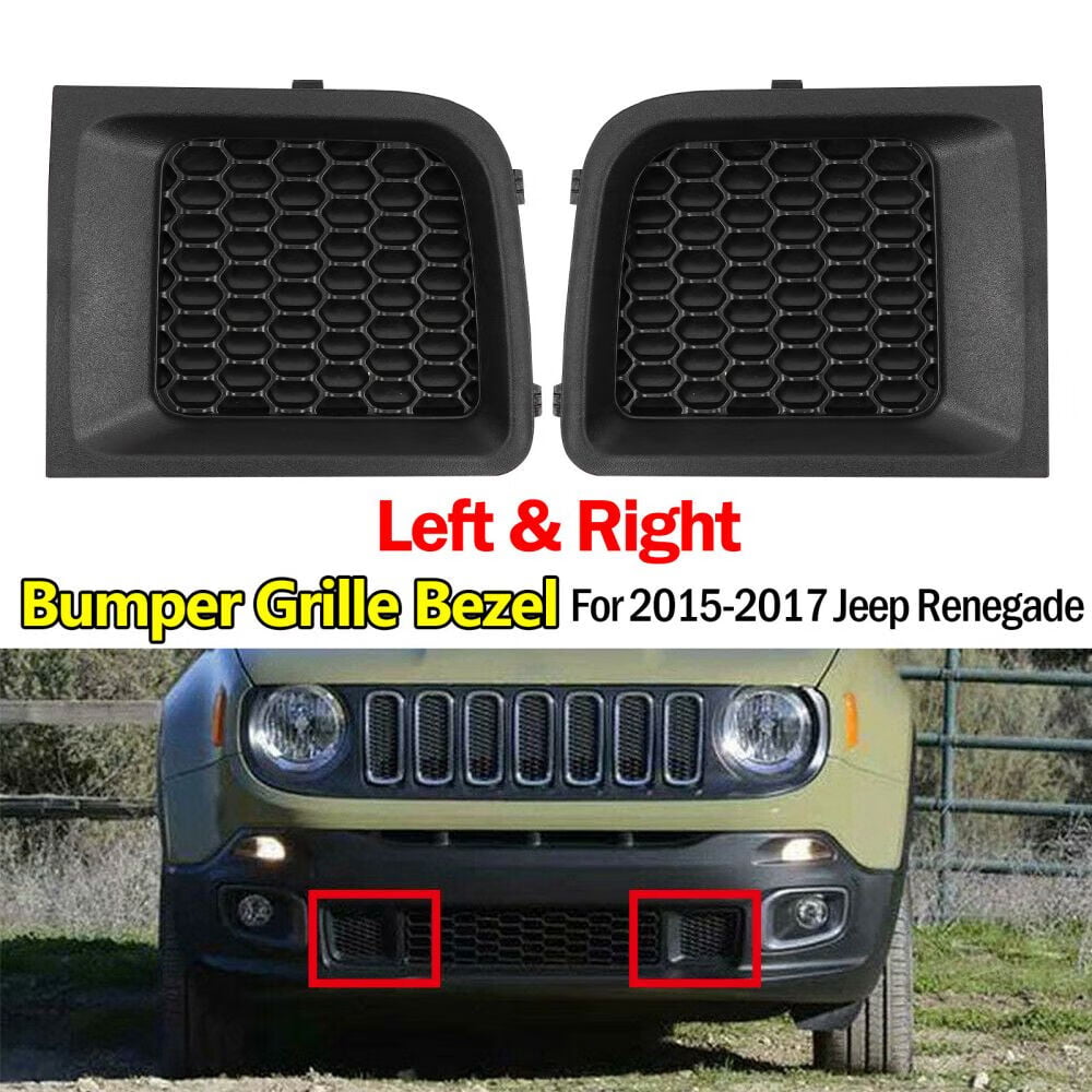 ZXMT Front Bumper Lower Grille Bezel Cover Left and Right Fit for Jeep Renegade 2015-2017