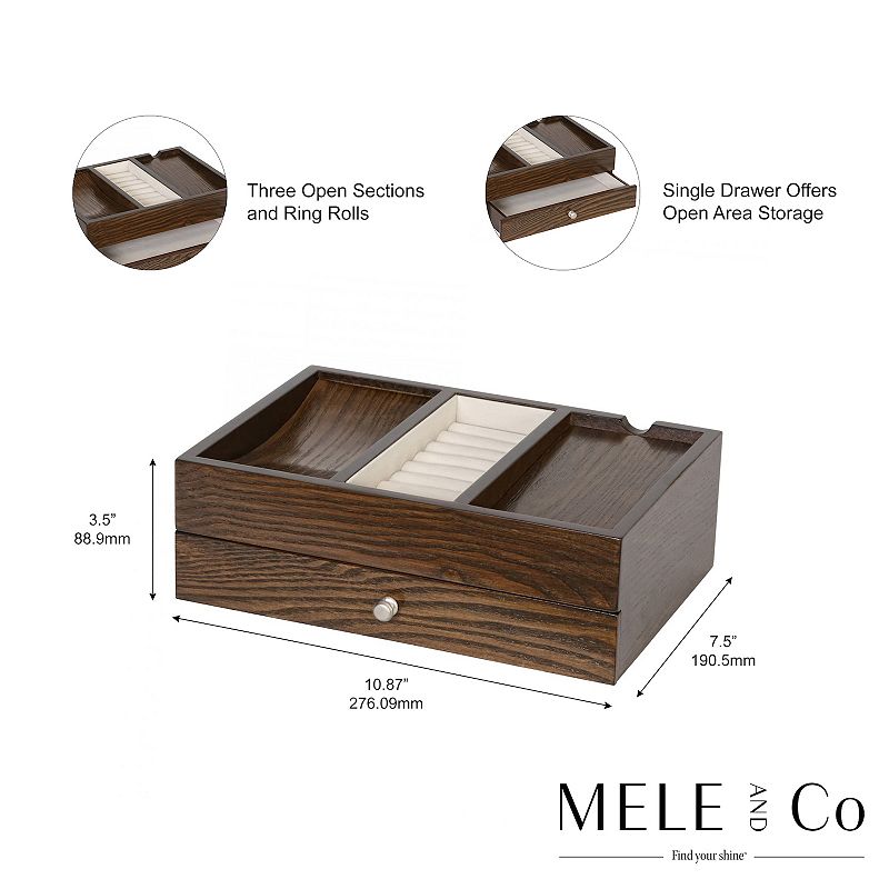 Mele and Co. Rex Grained Oak Valet