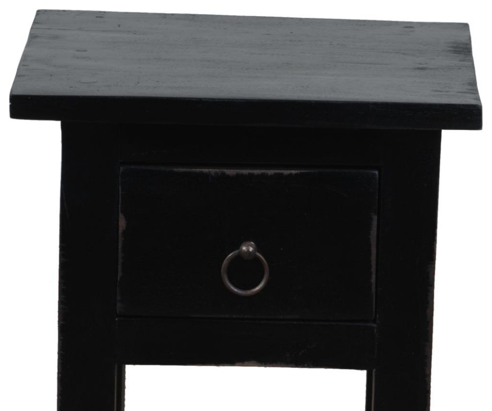 Sunset Trading Cottage Narrow Side Table  Distressed Black   Contemporary   Coffee Tables   by BisonOffice  Houzz