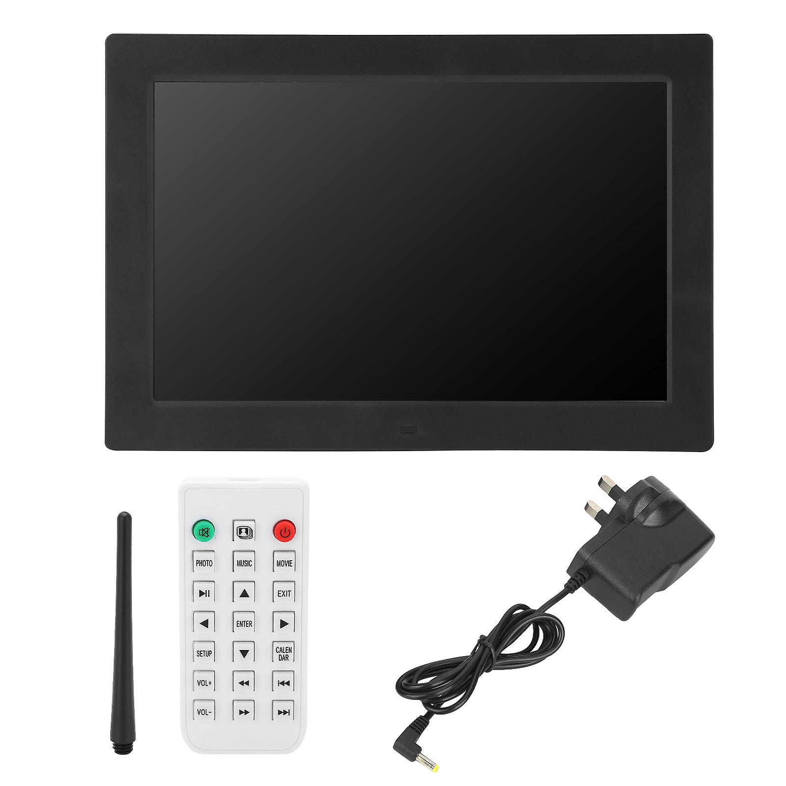 12in Hd Digital Photo Frame 1280x800 Resolution Support Mp3/mp4/image Playback 100v240vuk Plug