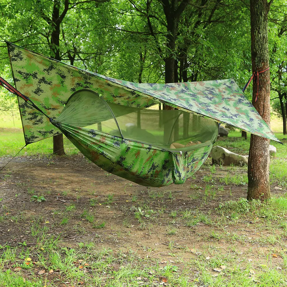 Outdoor Garden Hammock Space saving Steel Hammock Chair Double Canvas Classic Hammock With Stand