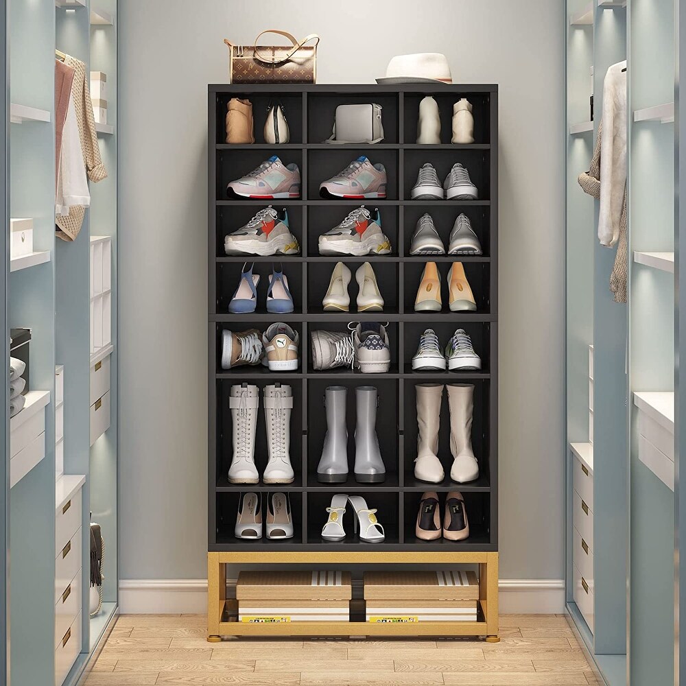 Shoe Storage Rack  24 Pair Shoe Storage Cabinet for Entryway   N/A