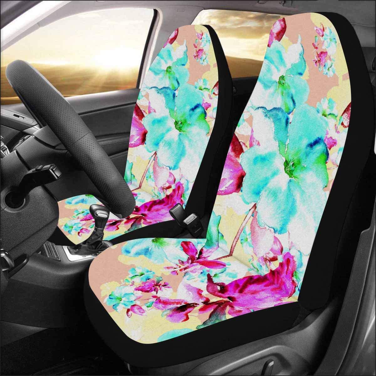 KXMDXA Set of 2 Car Seat Covers Beautiful Delicate Petunias Universal Auto Front Seats Protector Fits for Car，SUV Sedan，Truck