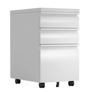 White 3-Drawer Modern File Cabinet with Lockable LYGM29705848