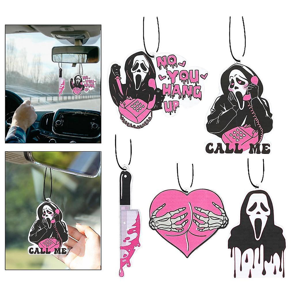 5 Pieces Halloween Hanging Ornaments Car Rear View Mirror Hanging Pendants