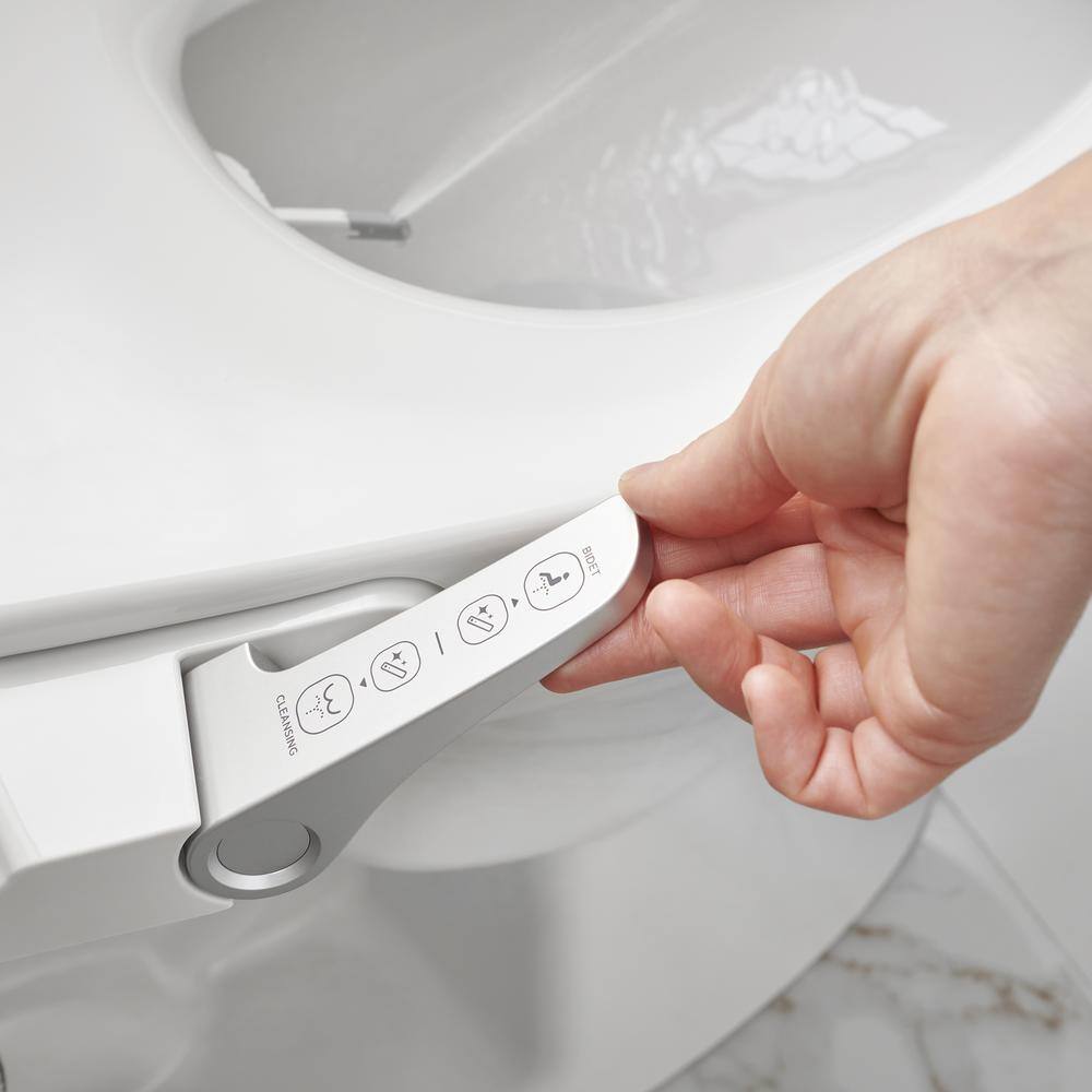 American Standard AquaWash Slim Non- Electric Slow Close Bidet Seat for Elongated Toilets in. White 8033A65G.020