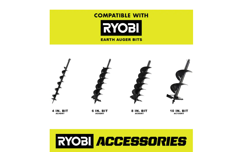 RYOBI RY40701BTLVNM 40V HP Brushless Cordless Earth Auger with 8 in. Bit (Tool Only)