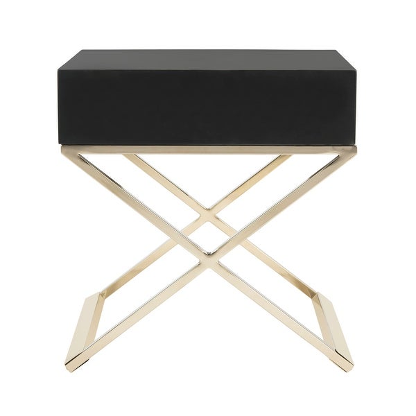 SAFAVIEH Zarina Modern Cross Leg Black End Table/ Night Stand - 24