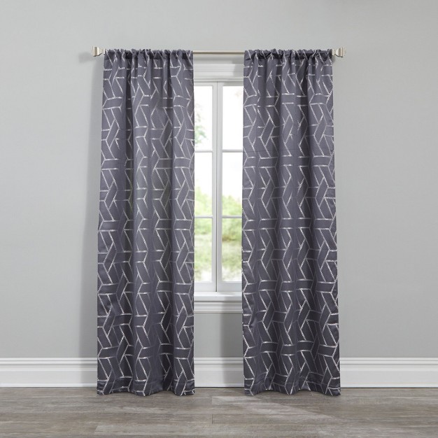 Brylanehome Geo Stud Jacquard Rod pocket Panel Pair