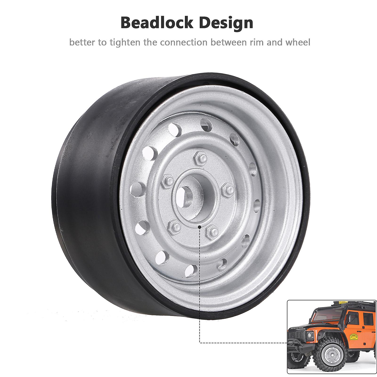 2pcs Metal 1.9 Inch Wheel Hub Rim Beadlock For 1/10 Rc Crawler Car Compatible With Trx4 Scx10 Rc4wd Hsp Redcat Traxxas Tamiya Hpi Axial Diy Replacemen