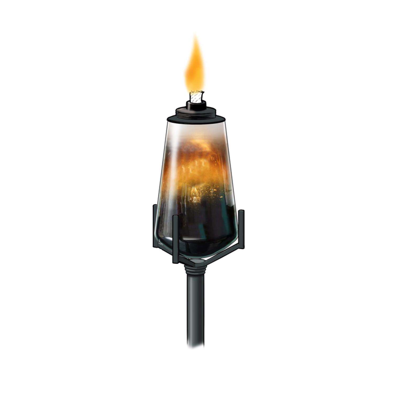 TIKI Brown Glass 69 in. Industrial Ombre Outdoor Torch 1 pc