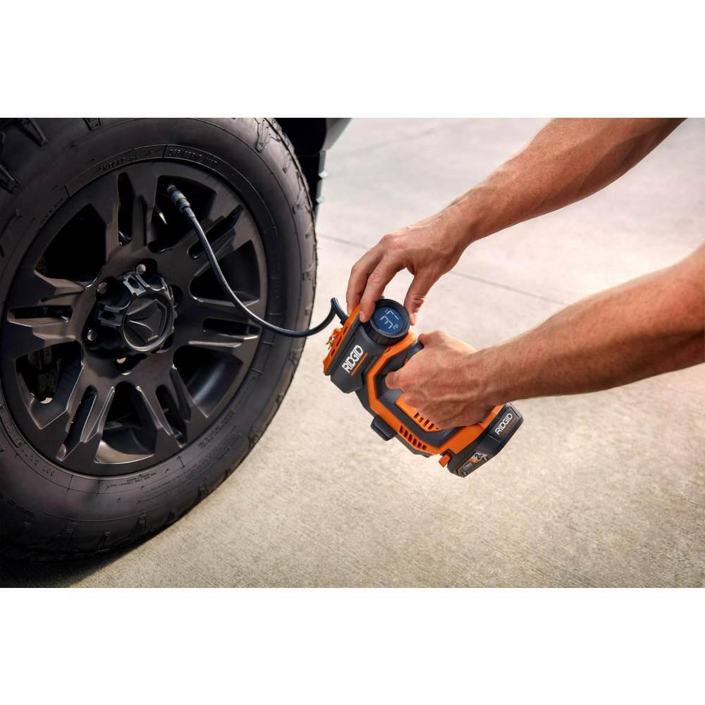 RIDGID 18V Cordless Portable Inflator with Cordless Hand Vacuum (Tools Only) R87044-R8609021B