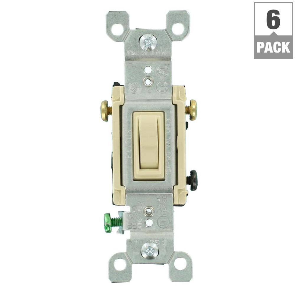 Leviton 15 Amp 3-Way Toggle Switch Ivory (6-Pack) M21-01453-2IM