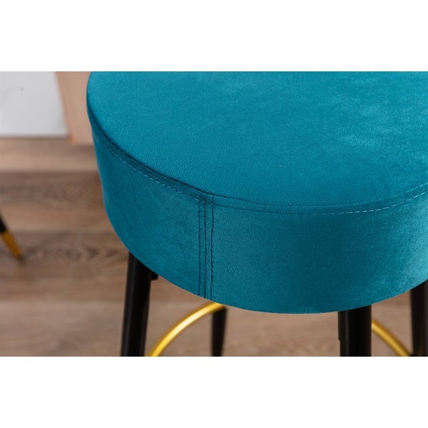 Bar Stools Set of 2 Velvet Kitchen Stools Dining Chair