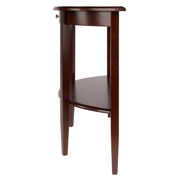 Concord Half Moon Console Table， Walnut - 39.29 x 15.75 x 33.66 inches