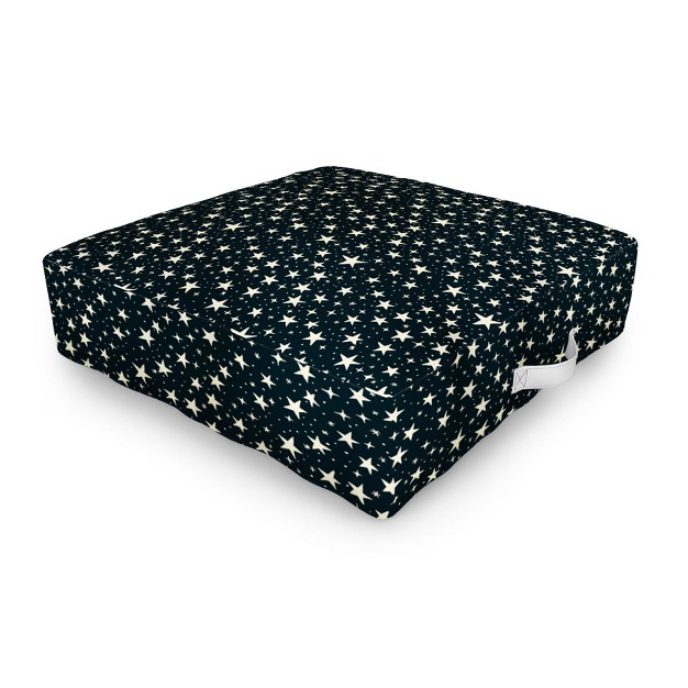 Avenie Black And White Stars Outdoor Floor Cushion Deny Designs