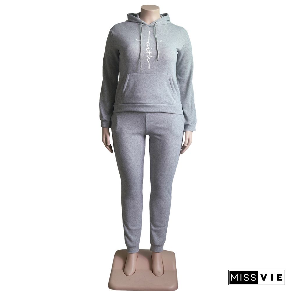 Plus Size Hoodies Sweatshirt Pants Tracksuit