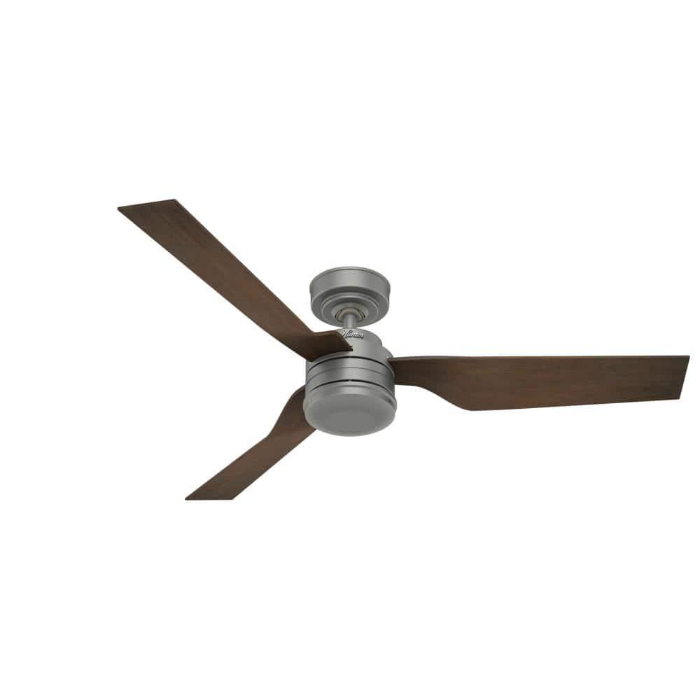 Hunter Holcomb 52 in IndoorOutdoor Matte Silver Ceiling Fan with Wall Control