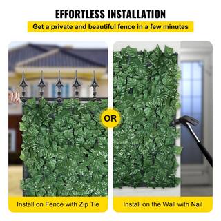 VEVOR 59 in. x 158 in. Faux Leaf Artificial Hedges 3-Layers Outdoor Greenery Leaves Panel Ivy Privacy Fence Screen for Garden RZZWWLYC59158OST3V0